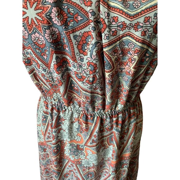 ✌️ 2/$40 ✌️ Boho Lauren Conrad Cold Flutter Shoulder Midi Dress sz Medium - Picture 3 of 8